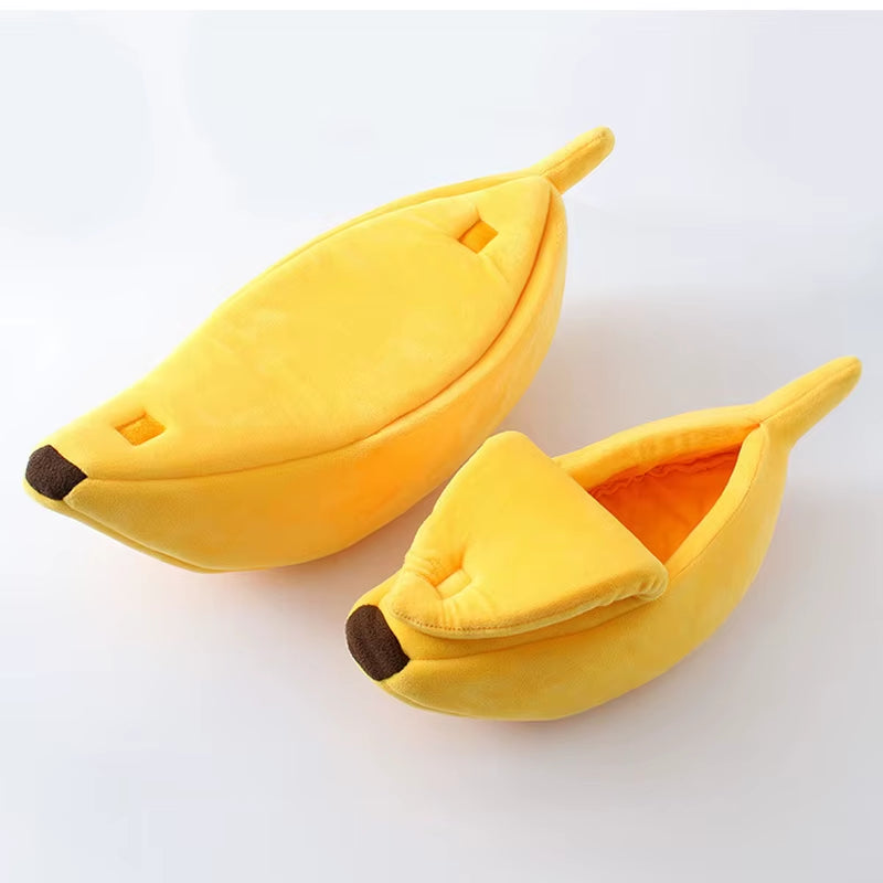 Banana Cat Bed House Cute Funny Cozy Cat Mat Beds Warm Durable Portable Pet Basket Kennel Dog Cushion Cat Supplies Multicolor