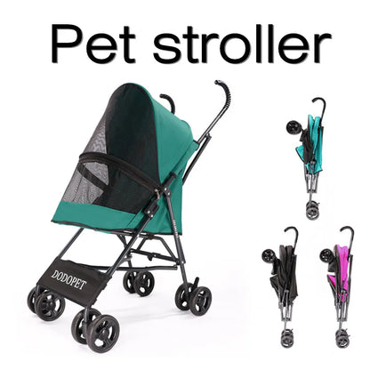 Dog Strollers Pet 4 Wheels Travel Stroller for Dog Cat Pushchair Trolley Puppy Jogger Folding Carrier Outdoor Travel Supplie